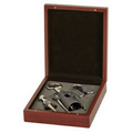 3 Piece Wine Tool Gift Set w/ Rosewood Case - Laser Engraved Plate